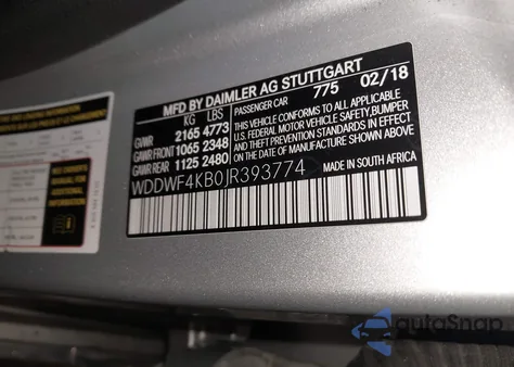 2018 Mercedes-Benz C 300 4Matic z USA, uszkodzony, nr VIN WDDWF4KB0JR393774